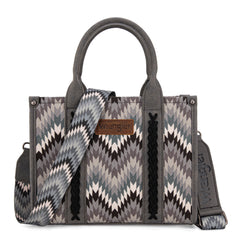 WG2211-8120S  Wrangler Southwestern Pattern Dual Sided Print Concealed Carry -Tote/Crossbody - GREY