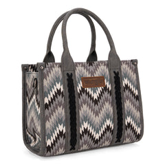 WG2211-8120S  Wrangler Southwestern Pattern Dual Sided Print Concealed Carry -Tote/Crossbody - GREY