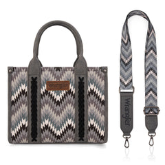 WG2211-8120S  Wrangler Southwestern Pattern Dual Sided Print Concealed Carry -Tote/Crossbody - GREY