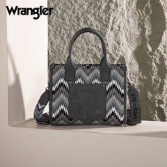 WG2211-8120S  Wrangler Southwestern Pattern Dual Sided Print Concealed Carry -Tote/Crossbody - GREY