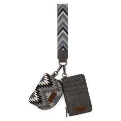 WG2211-W0051  Wrangler Southwestern Art Print Dual Pouch Wristlet -Grey