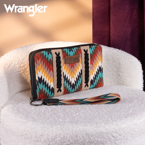 WG2211-W006  Wrangler Southwestern Art Print Wallet  -Black