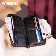 WG2211-W006  Wrangler Southwestern Art Print Wallet  -Black