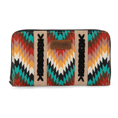 WG2211-W006  Wrangler Southwestern Art Print Wallet  -Black