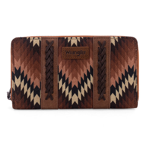 WG2211-W006  Wrangler Southwestern Art Print Wallet  -Brown