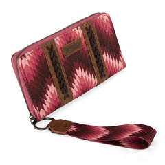 WG2211-W006  Wrangler Southwestern Art Print Wallet  -Dark Pink