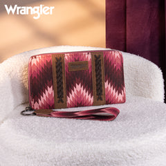 WG2211-W006  Wrangler Southwestern Art Print Wallet  -Dark Pink