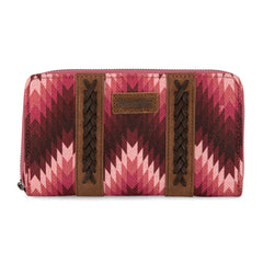 WG2211-W006  Wrangler Southwestern Art Print Wallet  -Dark Pink