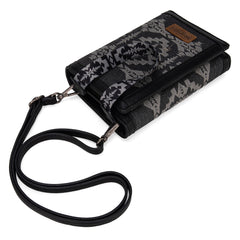 WG2212-1832  Wrangler Southwestern  Print  Clutch/Wallet/Crossbody - Black