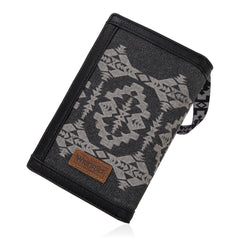 WG2212-1832  Wrangler Southwestern  Print  Clutch/Wallet/Crossbody - Black