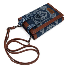 WG2212-1832  Wrangler Southwestern  Print  Clutch/Wallet/Crossbody - Jean