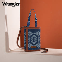 WG2212-1832  Wrangler Southwestern  Print  Clutch/Wallet/Crossbody - Jean