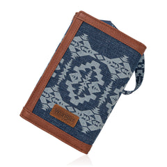 WG2212-1832  Wrangler Southwestern  Print  Clutch/Wallet/Crossbody - Jean