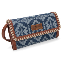 WG2212-W012  Wrangler Southwestern Print  Wallet/Shoulder Bag - Jean