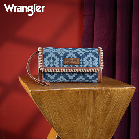 WG2212-W012  Wrangler Southwestern Print  Wallet/Shoulder Bag - Jean