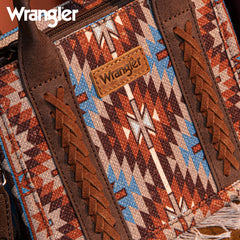 WG2213-8866S  Wrangler Southwestern Pattern Dual Sided Print Mini Tote/Crossbody -COFFEE