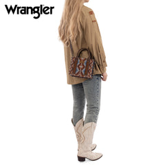 WG2213-8866S  Wrangler Southwestern Pattern Dual Sided Print Mini Tote/Crossbody -COFFEE