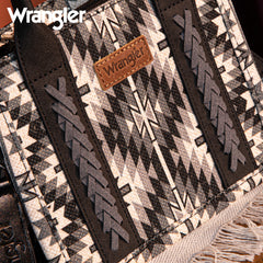 WG2213-8866S  Wrangler Southwestern Pattern Dual Sided Print Mini Tote/Crossbody -BLACK