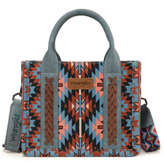 WG2213-8866S  Wrangler Southwestern Pattern Dual Sided Print Mini Tote/Crossbody -NAVY