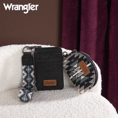 WG2213-W0051  Wrangler Southwestern Art Print Dual Pouch Wristlet -Black