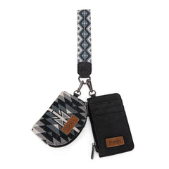 WG2213-W0051  Wrangler Southwestern Art Print Dual Pouch Wristlet -Black