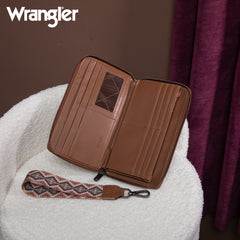 WG2213-W006  Wrangler Southwestern Art Print Wallet  - BROWN (ONLINE ONLY)