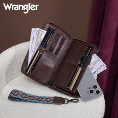 WG2213-W006  Wrangler Southwestern Art Print Wallet  - Coffee