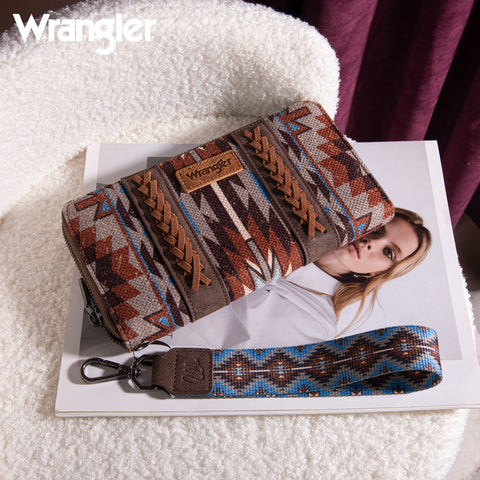 WG2213-W006  Wrangler Southwestern Art Print Wallet  - Coffee