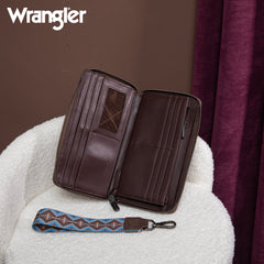 WG2213-W006  Wrangler Southwestern Art Print Wallet  - Coffee