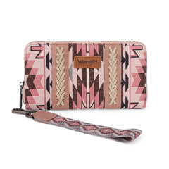 WG2213-W006  Wrangler Southwestern Art Print Wallet  - DARK PINK (ONLINE ONLY)