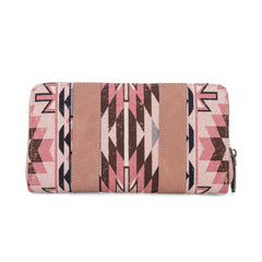 WG2213-W006  Wrangler Southwestern Art Print Wallet  - DARK PINK (ONLINE ONLY)