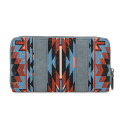 WG2213-W006  Wrangler Southwestern Art Print Wallet  - Navy (ONLINE ONLY)