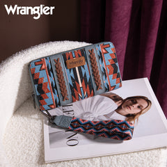 WG2213-W006  Wrangler Southwestern Art Print Wallet  - Navy (ONLINE ONLY)