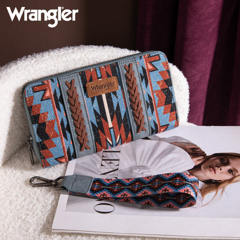 WG2213-W006  Wrangler Southwestern Art Print Wallet  - Navy (ONLINE ONLY)