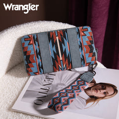 WG2213-W006  Wrangler Southwestern Art Print Wallet  - Navy (ONLINE ONLY)