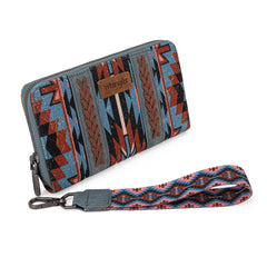 WG2213-W006  Wrangler Southwestern Art Print Wallet  - Navy (ONLINE ONLY)