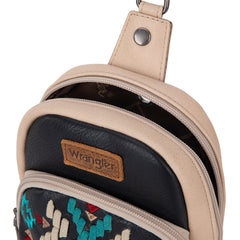 WG2214-210  Wrangler Southwestern Embroidered Sling Bag  - Black