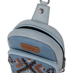 WG2214-210  Wrangler Southwestern Embroidered Sling Bag  - Jean