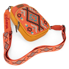 WG2214-210  Wrangler Southwestern Embroidered Sling Bag  - Orange