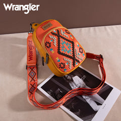 WG2214-210  Wrangler Southwestern Embroidered Sling Bag  - Orange