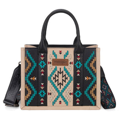 WG2214-8120  Wrangler Aztec Embroidered Tote/Crossbody - Black