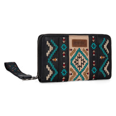 WG2214-W006  Wrangler Southwestern Embroidered Wallet  - Black