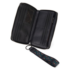 WG2214-W006  Wrangler Southwestern Embroidered Wallet  - Black