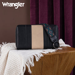 WG2214-W006  Wrangler Southwestern Embroidered Wallet  - Black