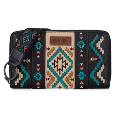 WG2214-W006  Wrangler Southwestern Embroidered Wallet  - Black