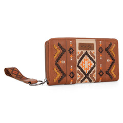 WG2214-W006  Wrangler Southwestern Embroidered Wallet  - BROWN