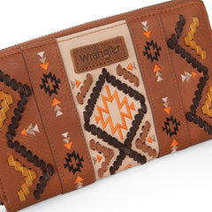 WG2214-W006  Wrangler Southwestern Embroidered Wallet  - BROWN