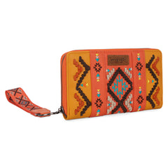 WG2214-W006  Wrangler Southwestern Embroidered Wallet  - ORANGE