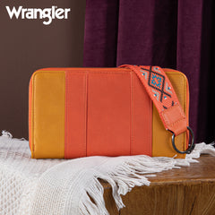 WG2214-W006  Wrangler Southwestern Embroidered Wallet  - ORANGE