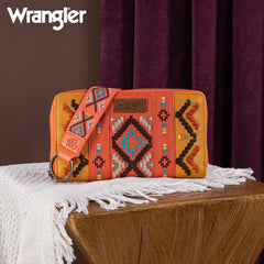 WG2214-W006  Wrangler Southwestern Embroidered Wallet  - ORANGE